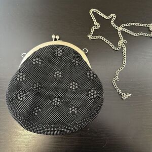 Vintage Retro Studs Flowerets Kissing Clasp Chain Strap Purse Formal Bag Hong Ko